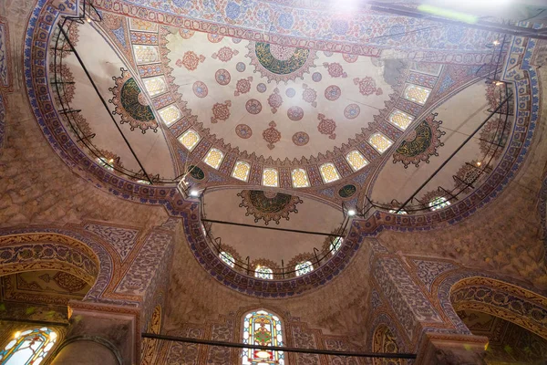 Bellissimo Interno Della Moschea Blu Sultanahmet Camii Istanbul Turchia — Foto Stock