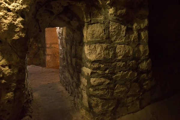 Подземный Город Деринкую Древний Многоуровневый Пещерный Город Каппадокии Турция Камень — стоковое фото