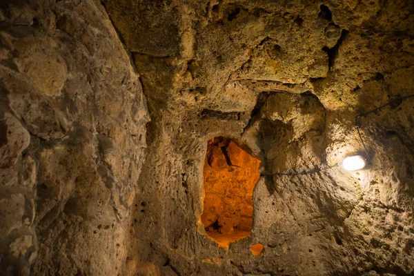 Υπόγεια Πόλη Derinkuyu Είναι Μια Πόλη Αρχαίο Σπήλαιο Πολλαπλής Στάθμης — Φωτογραφία Αρχείου