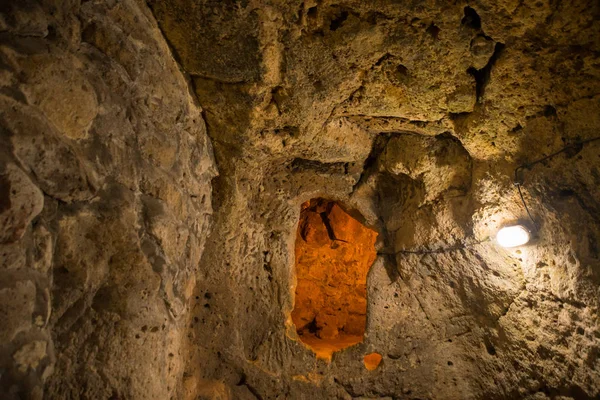 Cidade Subterrânea Derinkuyu Uma Antiga Cidade Caverna Multi Nível Capadócia — Fotografia de Stock