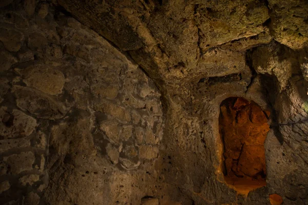 Derinkuyu Underground City Városa Egy Ősi Többszintű Barlang Cappadocia Törökország — Stock Fotó