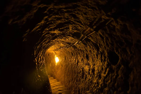 Derinkuyu Underground City Miasto Pradawnej Jaskini Wielopoziomowego Regionie Kapadocja Turcja — Zdjęcie stockowe