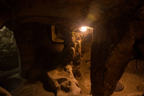 Ciudad Subterránea Derinkuyu Una Antigua Ciudad Cueva Varios Niveles Capadocia — Foto de Stock