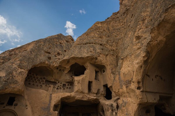 Selime Monastery in Cappadocia, Turkey. Green tour. Selime is town at the end of Ihlara Valley. Selime Monastery is one of the largest religious buildings in Cappadocia.