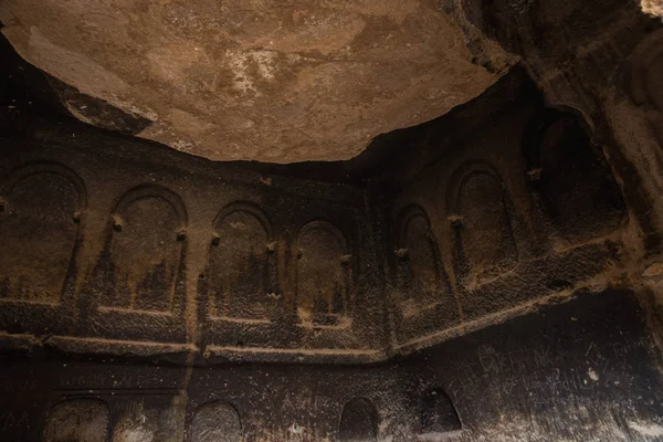 Interior Habitación Dentro Cueva Monasterio Selime Capadocia Turquía Recorrido Verde — Foto de Stock