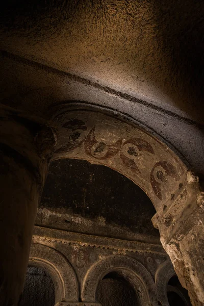 Interior Quarto Dentro Caverna Mosteiro Selime Capadócia Turquia Visita Verde — Fotografia de Stock