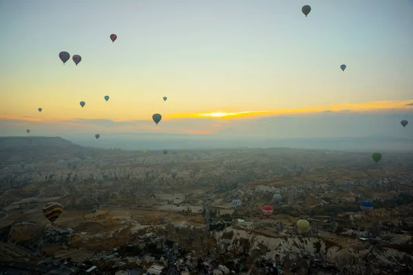 Grande Atração Turística Capadócia Voo Balão Capadócia Conhecida Todo Mundo — Fotografia de Stock