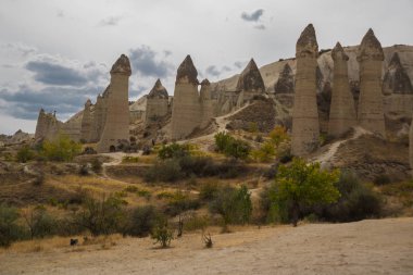 Aşk Vadisi Kapadokya, popüler benzersiz jeolojik oluşumlar Türkiye'de hedef, seyahat. Göreme bölge, Cappadocia, Anadolu.