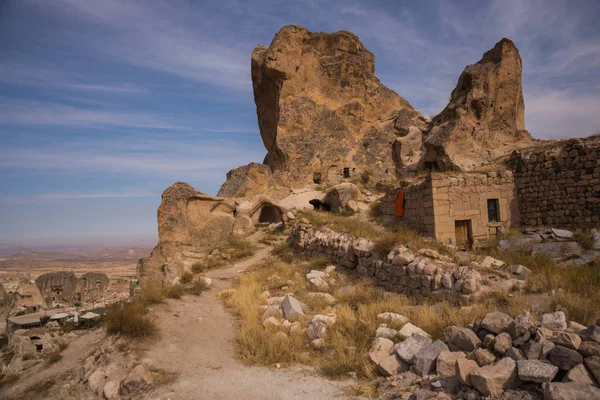 Uchisar Capadocia Anatolia Fortaleza Del Castillo Urchisar Capadocia Situada Punto — Foto de Stock