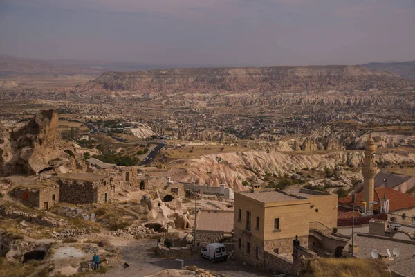 Widok Góry Krajobraz Twierdzy Uchisar Cappadocia Nevşehir Prowincji Anatolia Turcja — Zdjęcie stockowe