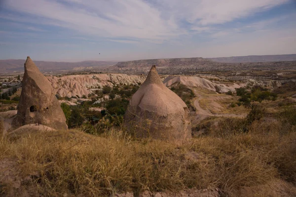Uchisar Cappadoce Province Nevsehir Turquie Maisons Pierre Églises Maisons Grotte — Photo