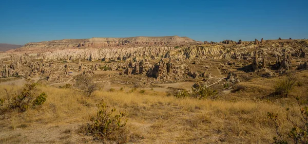 Goreme Cappadocia Anatolië Turkije Prachtige Panorama Van Witte Berg Met — Stockfoto