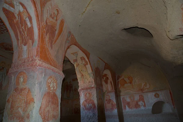 Goreme Cappadocia Anatolia Turkey Interior Temple Painting Fresco Church Early — Stock Photo, Image