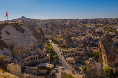 Göreme, Türkiye: panoramik Göreme şehirdeki modern yerleşim bölgesi. Göreme Kapadokya, Nevşehir ili Türkiye'nin İç Anadolu şehridir