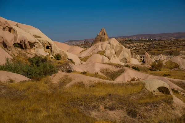 Anatolii Regionu Cappadocia Göreme Church Rock Dolinie Zemi Krajobraz Górami — Zdjęcie stockowe