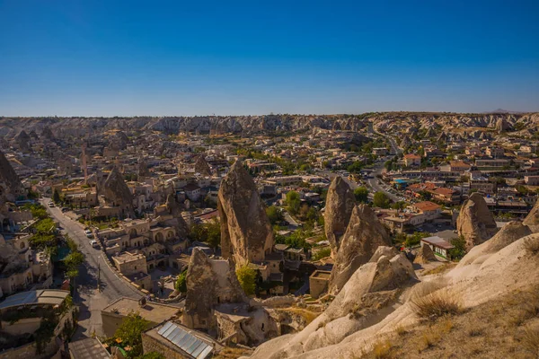 Goreme Turquía Vista Panorámica Del Moderno Barrio Residencial Ciudad Goreme — Foto de Stock