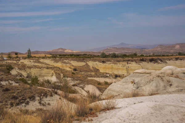 Hermoso Paisaje Con Rocas Colinas Cerca Uchisar Capadocia Anatolia Turquía — Foto de Stock