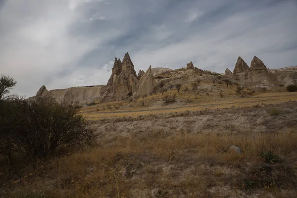 Paesaggio Incredibile Favoloso Delle Montagne Rocciose Vicino Love Valley Cappadocia — Foto Stock