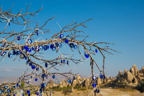 Piedras Azules Madera Iglesias Rupestres Palomares Valle Espada Goreme Capadocia — Foto de Stock