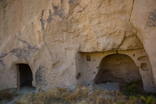 Casa Iglesia Roca Entrada Desde Antigua Vivienda Goreme Capadocia Anatolia — Foto de Stock