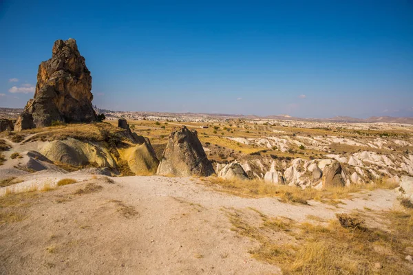 Vista Panorámica Las Montañas Rocas Capadocia Turquía Fondo Paisaje — Foto de Stock