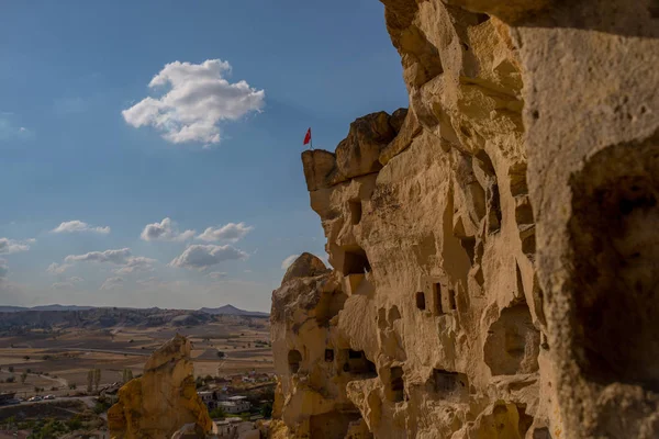 Cavuşin Türkiye Antik Kale Cavuşin Göreme Kapadokya Anadolu Yakınındaki Eski — Stok fotoğraf