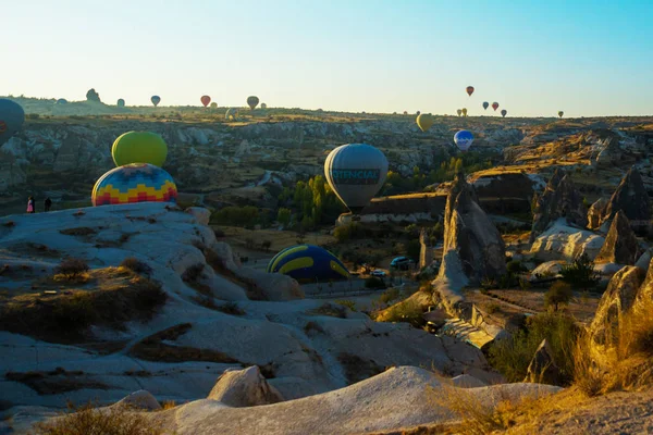 Capadocia Goreme Anatolia Turquía Gran Atracción Turística Capadocia Vuelo Globo — Foto de Stock