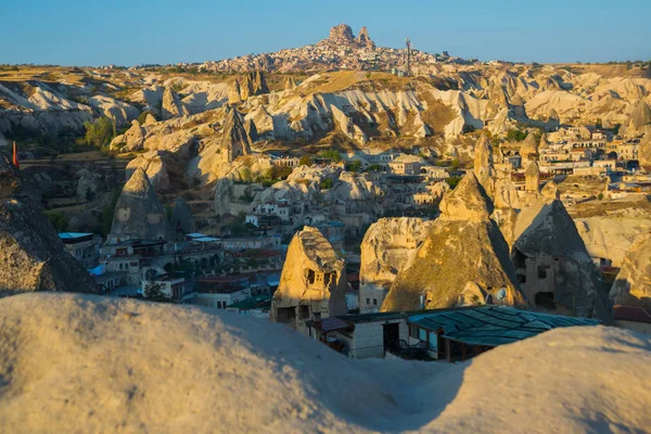 Vista Desde Plataforma Observación Goreme Tiempo Soleado Roca Casa Las — Foto de Stock