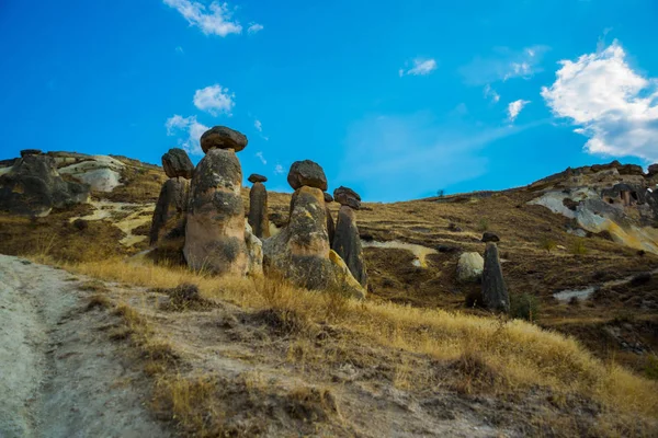 Favolosi Funghi Rocciosi Bellissimo Paesaggio Con Montagne Insolite Camini Delle — Foto Stock