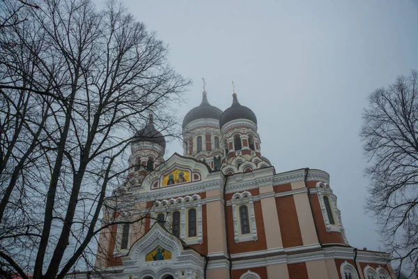 Tallinn Estonia Veduta Della Cattedrale Alexander Nevsky Famosa Cattedrale Ortodossa — Foto Stock