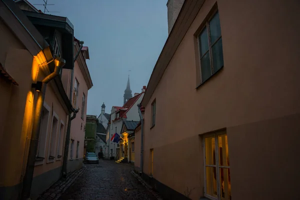 Ulice Stare Miasto Architektura Estońskiej Stolicy Tallin Estonia — Zdjęcie stockowe