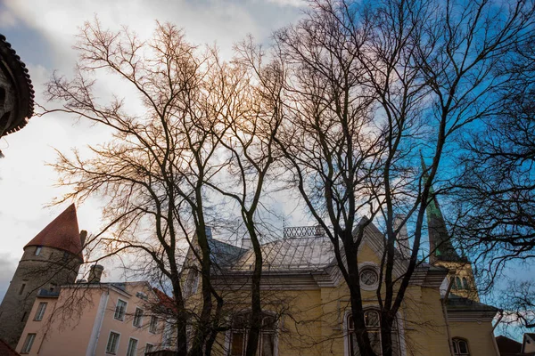 Krásná Ulice Fasády Domů Hlavním Městě Estonska Staré Město Estonština — Stock fotografie