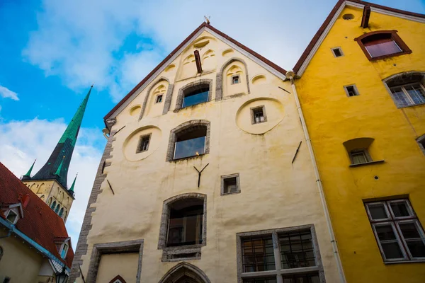 Edifício Três Casas Das Irmãs Centro Histórico Tallinn Agora Hotel — Fotografia de Stock