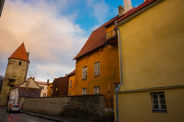 Fortezza Medievale Con Torri Nel Centro Storico Tallinn Estonia Torri — Foto Stock