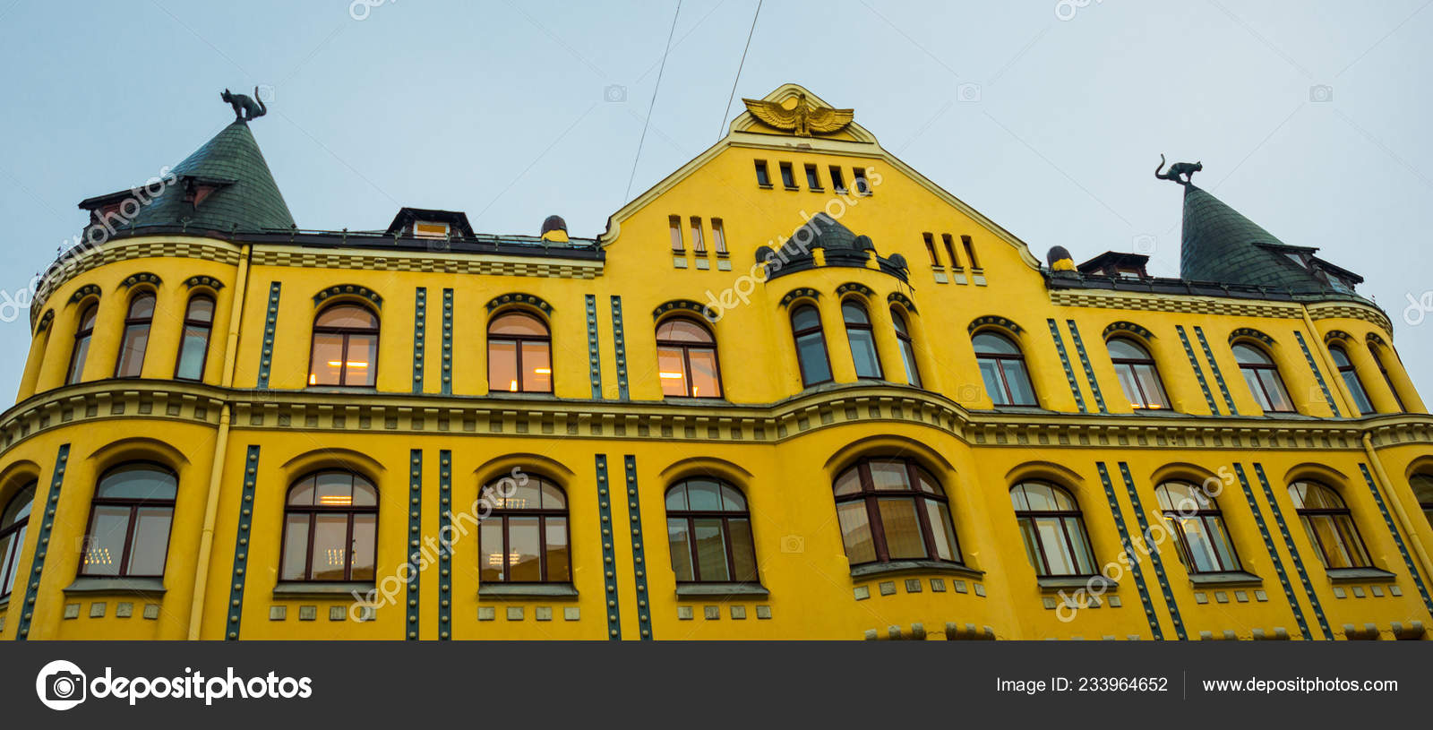 Riga Latvia Cat House Styled Medieval Architecture Some Elements Art Stock Photo C A1804