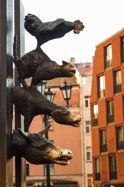 Statue Der Bremer Stadtmusikanten Riga Lettland Altstadt Von Riga Ist — Stockfoto