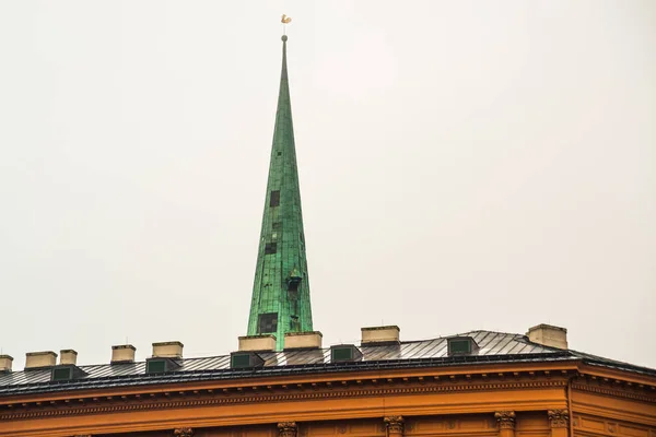 Riga Latvia Spire Church Peter One Symbols One Main Sights — Stock Photo, Image