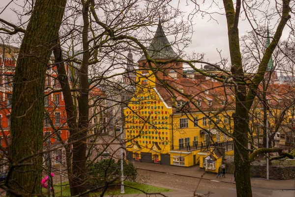 Riga Lettland Pulverturm Und Kasernengebäude Mit Wappen Der Lettischen Pfarreien — Stockfoto