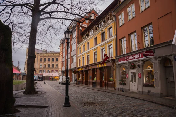 Riga Letônia Rua Jauniela Definida Para Muitos Filmes Russos Cidade — Fotografia de Stock