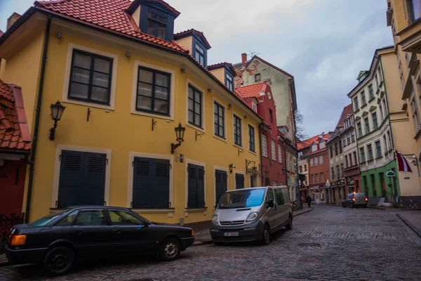 Riga Letônia Rua Jauniela Definida Para Muitos Filmes Russos Cidade — Fotografia de Stock