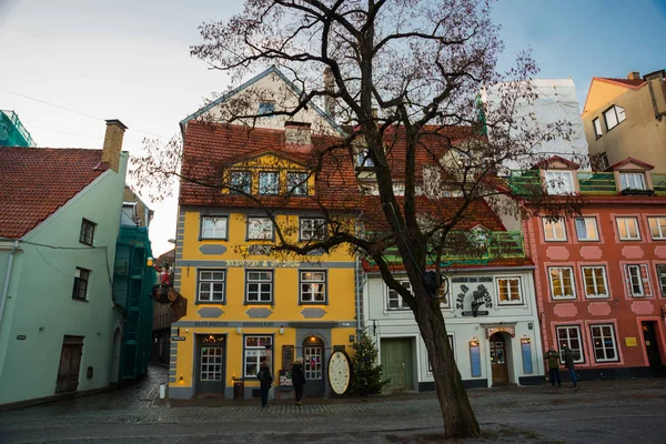 Riga Letónia Casas Pão Gengibre Século Xvii Belos Edifícios Históricos — Fotografia de Stock