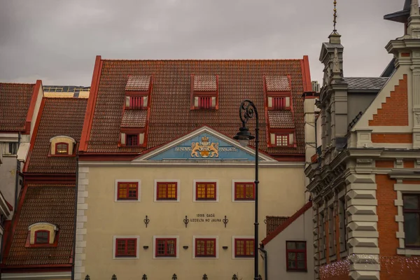 Рига Латвия Здание Является Достопримечательностью Центре Города Расположенной Старом Городе — стоковое фото