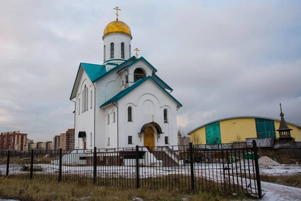 Vista Igreja Santo São Serafim Vyritsa São Petersburgo Rússia Bela — Fotografia de Stock