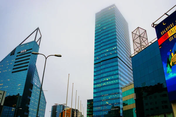 Tallinn Estland Wolkenkrabbers Ravala Avenue Het Centrum Van Stad Nieuwe — Stockfoto