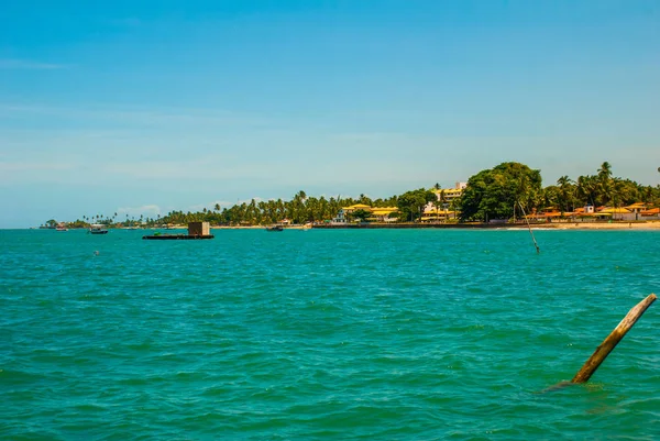 Vera Cruz, isla Itaparica, Bahía, Brasil: Hermosa isla con palmeras y una playa cerca de la ciudad de Salvador . — Foto de Stock