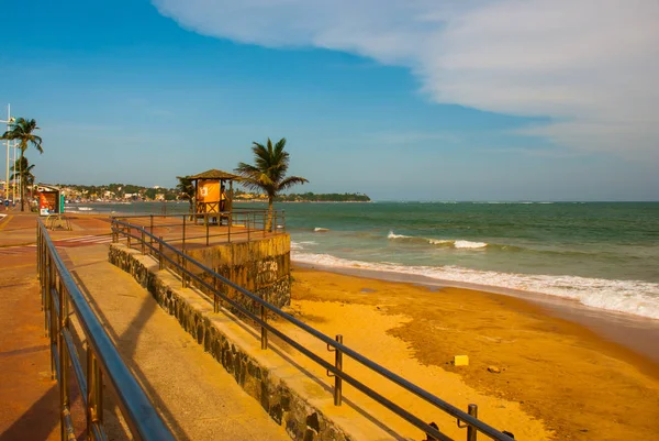 SALVADOR, BRASILE: Paesaggio tropicale sulla spiaggia di Itapua — Foto Stock