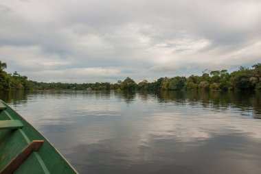 Amazon nehri, Manaus, Amazonas, Brezilya: Evleri ile Amazon nehri bakan güzel manzara.