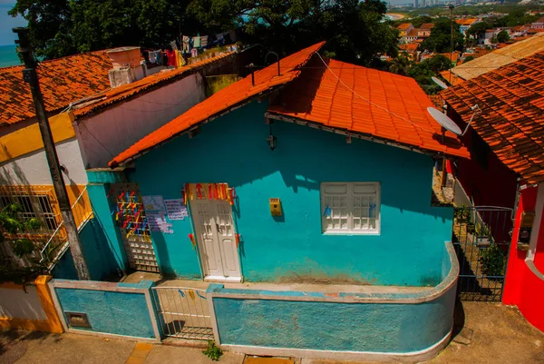 Olinda, Pernambuco, Brazil: Colorful colonial houses at Olinda on Brazil — Stock Photo, Image