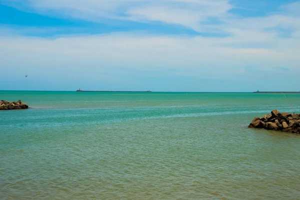 Olinda, Pernambuco, Brezilya: Olinda plaja bakan güzel manzara. Yüzmek burada tehlikelidir köpekbalıkları yüzmek..
