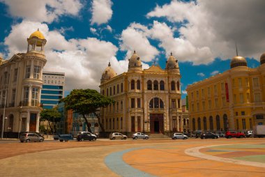 Recife, Pernambuco, Brezilya: Antik Recife semtinde Marco Zero Meydanı'nın panoramik manzarası